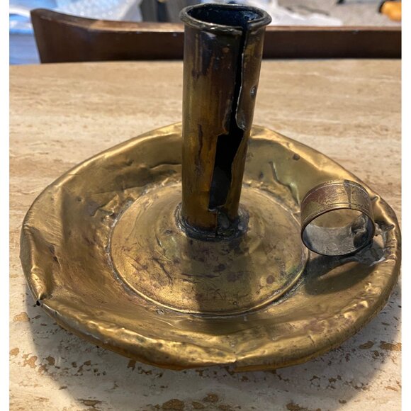 Rustic Vintage Metal Candle Holder With Handle - Picture 4 of 6